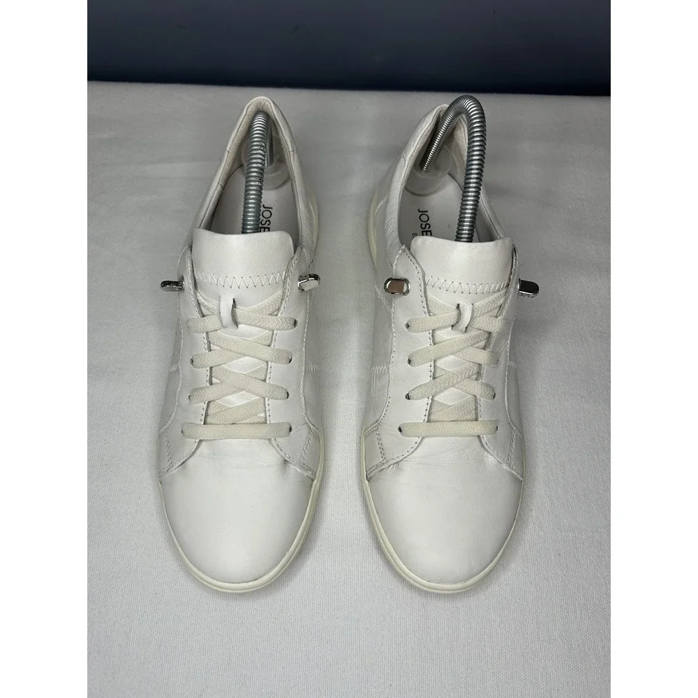 Josef Seibel 67701 Caren Shoes Women 10 41 White Leather Lace Up Comfort Sneaker